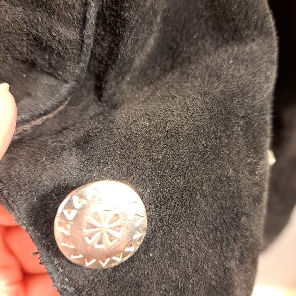 NWT VTG Cripple Creek S Black Leather Suede Jacket Metal Stud Embellish Cropped - Picture 9 of 11